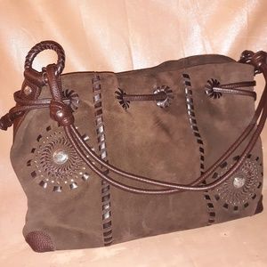 BRIGHTON BROWN SUEDE PURSE